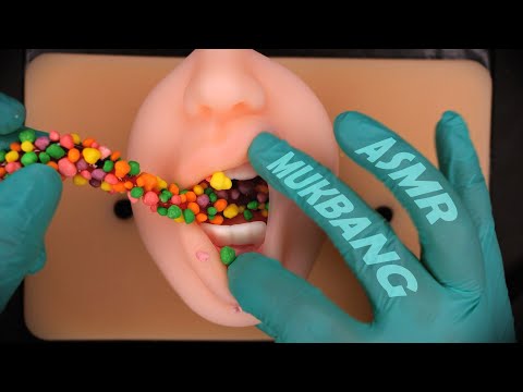 【ASMR】疑似シリコン口で咀嚼音【ナーズロープ, チョコ, 駄菓子】MUKBANG 먹방 EATING SOUNDS