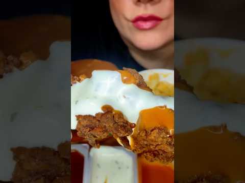 CRUNCHY CHICKEN STRIPS DRENCHED IN SAUCE #asmr #chicken #mukbang