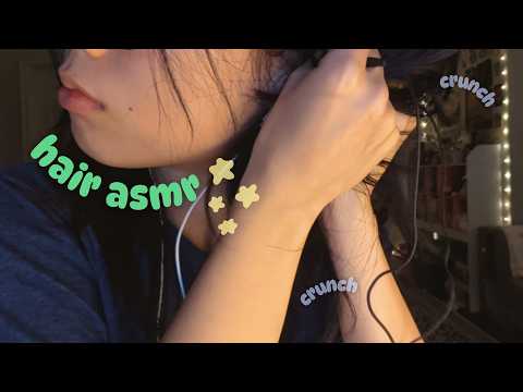 asmr | hair crunching, scalp scratching, hand sounds w/ roland cs-10em