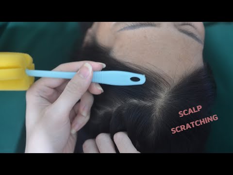 ASMR Real Person Head Scratching And Hair Parting Sounds, Aggressive For Therapy