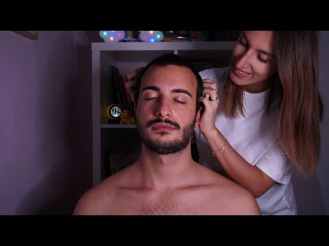 Massaggio a testa, spalle e collo + hair brushing 🩷 Pampering | ASMR ita