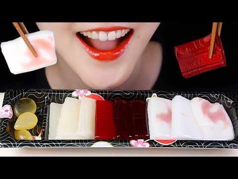 ASMR TUNA SUSHI JELLY MUKBANG NO TALKING ODD FOOD ASMR