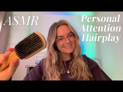 ASMR Personal Attention Hairplay (Brushing, Whispering, Tapping) 🎀💈✨
