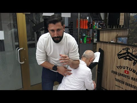 MEVLUT PINK BARBER GAVE THE HARDEST MASSAGE & asmr head, face, elbow, back, arm, palm, neck massage