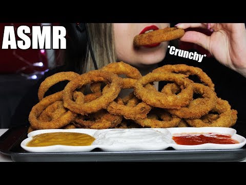 ASMR Crunchy Fried Onion Rings - Eating sounds | No talking | Queen ASMR