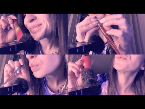 Hypnotizing ASMR w/ colourful paintbrushes & gentle mouth sounds 😌🌈