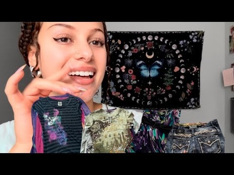 Lofi ASMR | Showing you my Y2K clothes collection! (im a thrift goddess)