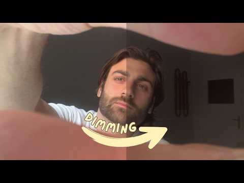 ASMR camera dimming, face touching, closing your eyes, whispering