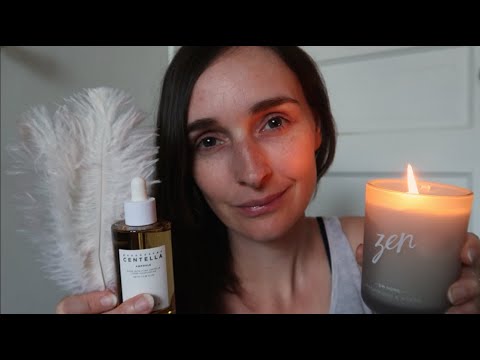 ASMR Facial Treatment ~ Cleansing + Pampering + Feather Touching ~ Soft Spoken