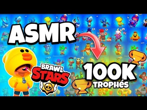 ASMR Français • PRÉSENTATION D'UN CASIER DE SKIN BRAWL STARS a 100 000 TROPHÉES  🏆✨ (+ 100 skins)