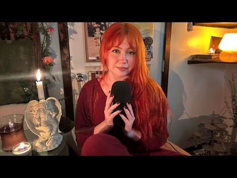 ASMR Cozy Whispers While You Drift To Sleep (Fire Crackling, Close-Up)