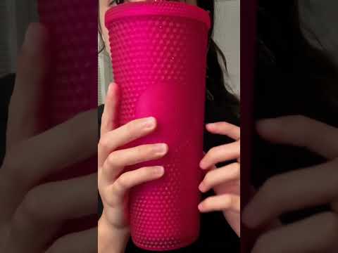Asmr tapping + scratching textured cup 💞🌸 #asmr