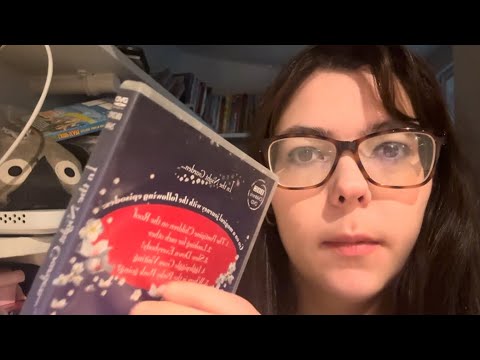 ASMR visual triggers and slow whispers about dvds