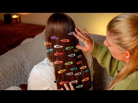ASMR Girl Behind You in Class Plays With Your Hair 🤍 Hair Brushing & Braiding (No Talking)