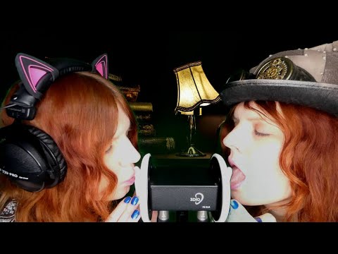 ASMR | Ear Eating Twins Licking And Sucking (No Talking) | Mouth Sounds