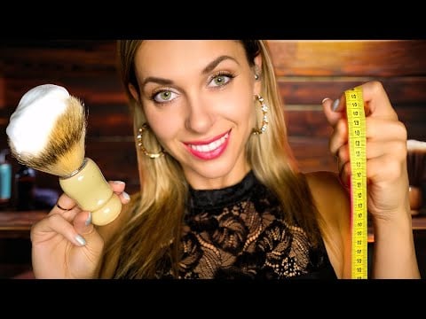 ASMR Men’s Haircut and Shave, Measuring YOU Roleplay (Personal Attention) Rain and fireplace sounds