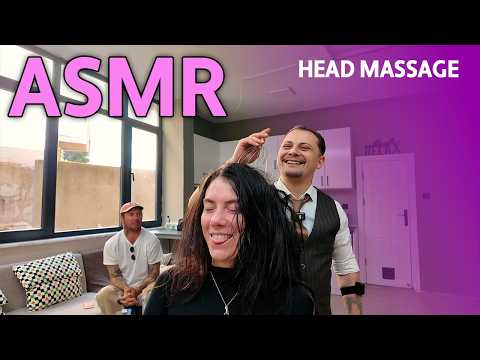 HEAD MASSAGE ASMR for Female Customer | Turkish Barber Head Massage