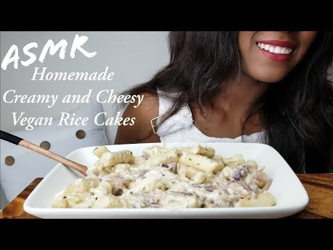 ASMR Eating KOREAN CHEESY RICE CAKES and Recipe⬇️ And BLOOPERS [VEGAN ASMR MUKBANG] No Talking