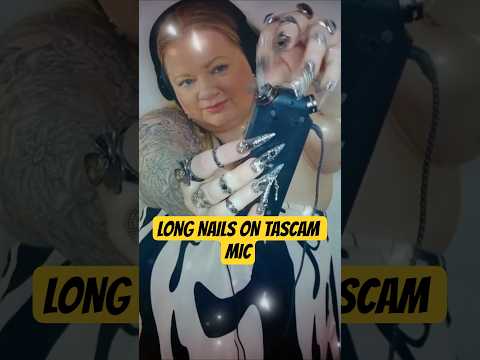 Tingly long fake nails on the tascam mic #tingles #visualtingle #triggersforsleep #asmr #nails