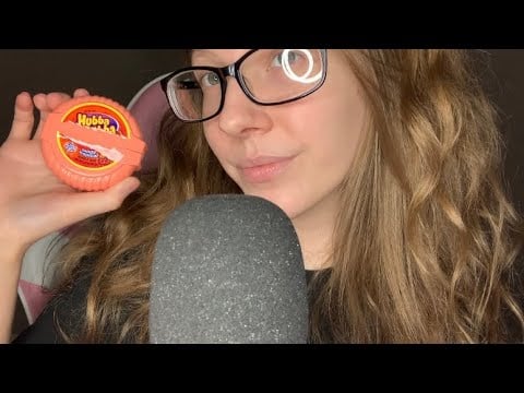 ASMR Up Close Gum Chewing With Hubba Bubba Bubble Tape (No Talking)