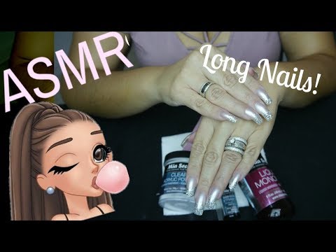 ASMR Doing My Own Fake Nails Chewing Gum (Up Close Tingles)  WhispEatingBabe ASMR