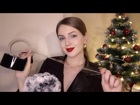 АСМР Звуки скотча. Неразборчивый шепот • ASMR Duct tape triggers. Unintelligible whispers