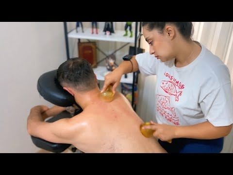 Sedef ASMR Neck & Back Massage | Cupping & Gua Sha on Chair