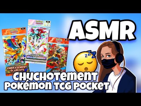 ASMR Français • CHUCHOTEMENT ET OUVERTURE BOOSTER POKEMON SUR POKEMON TCG POCKET POUR DORMIR 😴💤