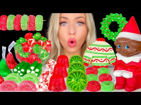 ASMR CHRISTMAS SWEETS, MARSHMALLOW SANTA, ELF ON THE SHELF, MINI DONUT, SWEATER COOKIES MUKBANG 먹방