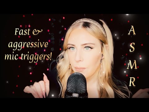 ASMR ⚠️ FAST & AGGRESSIVE mic triggers for tingles ⚠️ #fastandaggressiveasmr #asmrsleep #asmrtingles