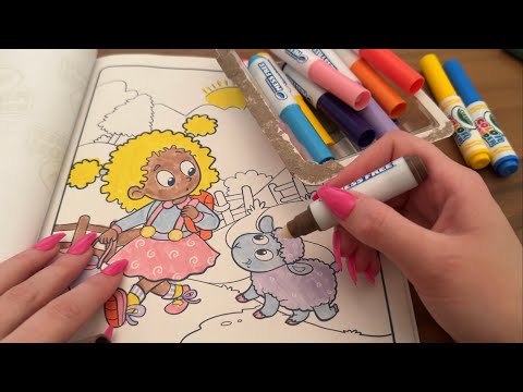 ASMR Colouring in a Colouring Book with Magic Markers 🎨