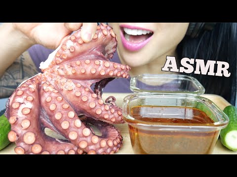 ASMR OCTOPUS + SEAFOOD SAUCE (SOFT CHEWY EATING SOUNDS) NO TALKING | SAS-ASMR