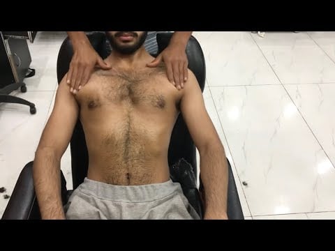 ASMR Back & Chest Relaxing Massage 💈| SOOTHING BODY MASSAGE |