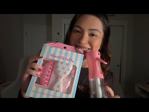 ASMR| Spraying your hair with different spray bottles- hair brushing & personal attention ✨💕