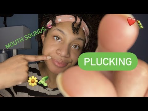 ASMR - Plucking & Inaudible Gossip (Luisa)