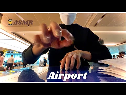 ASMR in AIRPORT🧑‍✈️FAST & AGGRESSIVE🛫 Lofi Camera Tapping, Scratching Trigger (PUBLIC 몰래 ASMR)