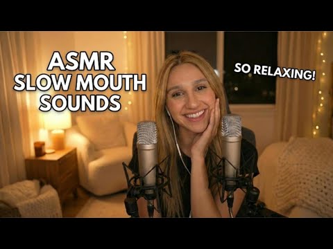 ASMR 2h slow Mouth sounds with 2 Mics👄 (NO TALKING🤫) WET & TINGLY 💆‍♀️