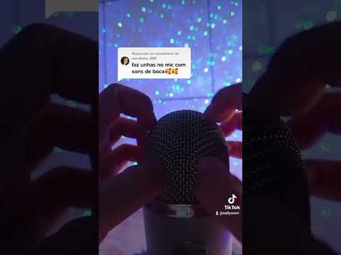 Asmr scratching no microfone com sons de boca #asmrmouthsounds #nallyasmr #asmrscratching