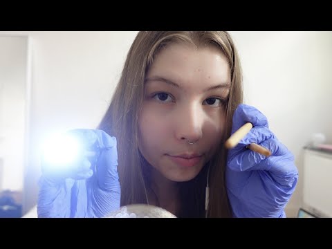 ASMR du hast was im auge 👁 (glove sounds, face brushing & follow my instructions) | emily asmr
