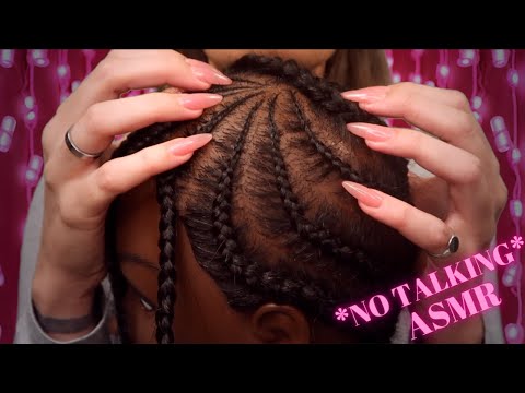 scratching your scalp between your itchy braids 💕 (No Talking ASMR)