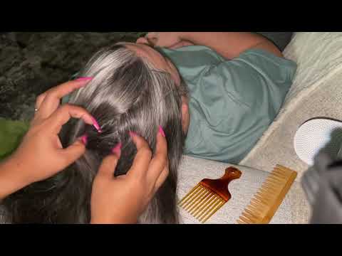 ASMR FAST & SLOW SCALP SCRATCHING - SCALP CHECK, HAIR PARTING | HAIRLINE | Hair Brushing |Hair Play