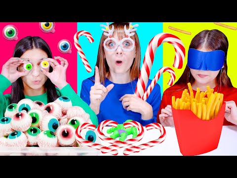 ASMR Most Popular Food Challenge (Christmas Candy Battle, Gummy VS Chocolate) | Eating Sounds LiLiBu