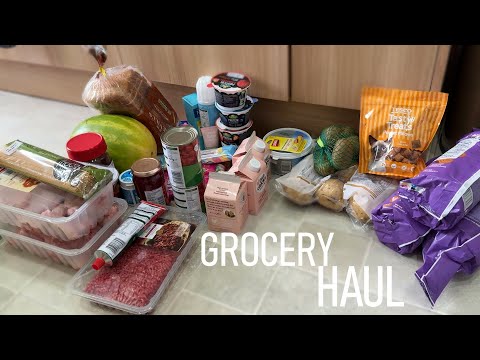 ASMR Gum Chewing Sounds & Grocery Haul (Whispers & Tapping)