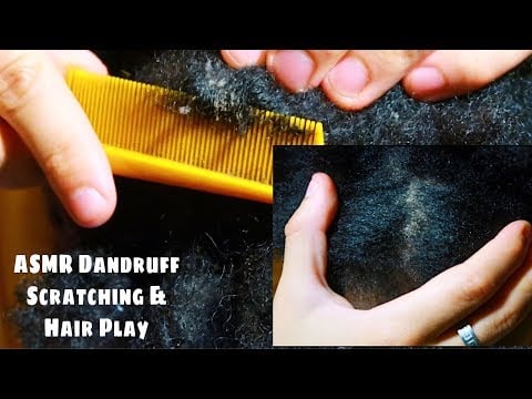 ASMR Dandruff Scratching | Soft Flakes | Scalp Hair Play & Carressing - Blowing Sounds