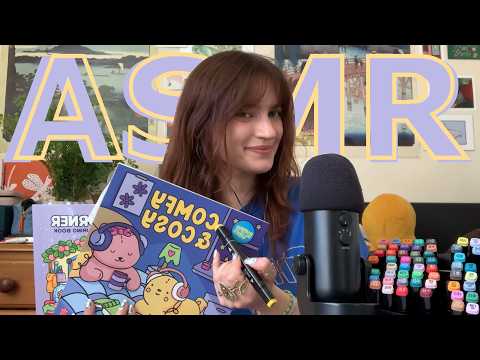 ASMR Cosy Colouring Books 🎨 Tapping, Tracing & Whispering for Sleep
