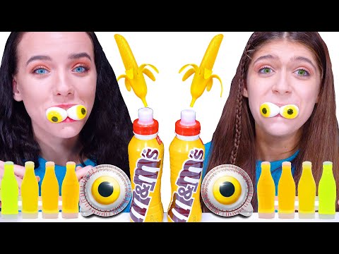 ASMR Jelly Banana, Gummy Eyeballs, Yellow Candy Full Video