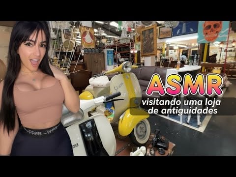 ASMR no Mercado das Pulgas de Curitiba 🕰️✨ Nostalgia e Sussurros Relaxantes - som de Chuva
