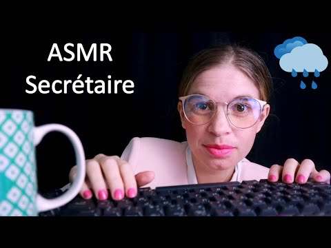 [ASMR] La Secrétaire Timide - Roleplay intimiste - Son de pluie - tapping sur clavier, soft spoken