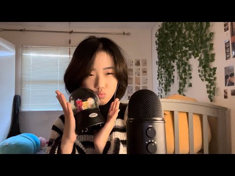 ASMR fishbowl effect with snow globe: mouth sounds, rambling, visual fishbowl