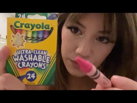 doing your makeup with crayons (asmr)